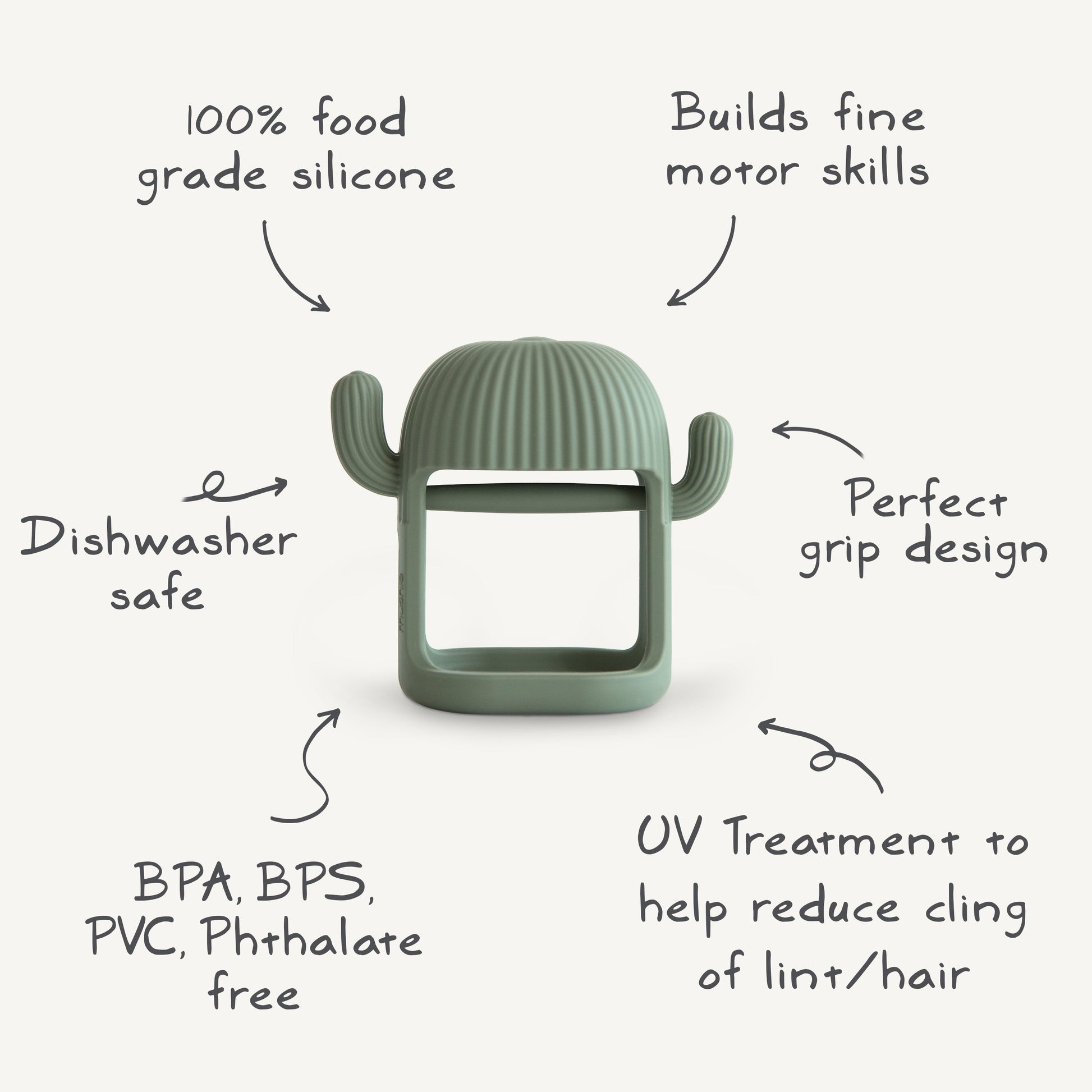 No-Drop Cactus Teether (Dried Thyme) - Babies in Bloom