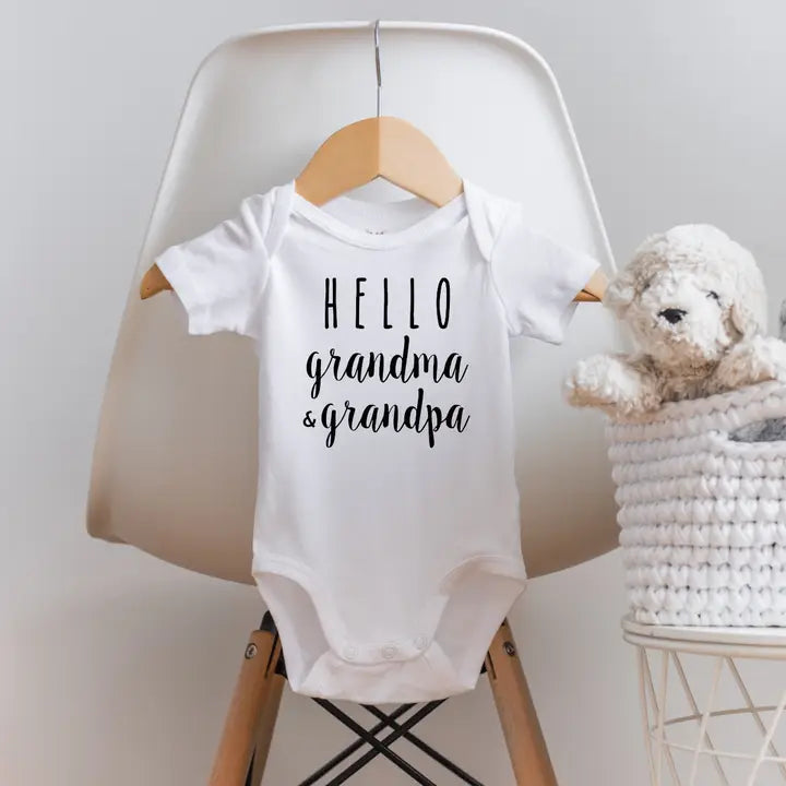 "Hello Grandma & Grandpa" Announcement Onesie