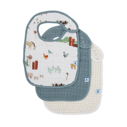 Little Unicorn Cotton Muslin Bibs 3-Pack