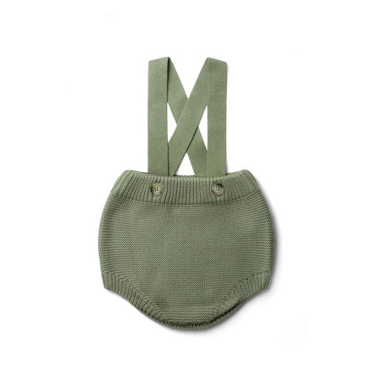 KNIT SUSPENDER BLOOMERS | ARTICHOKE