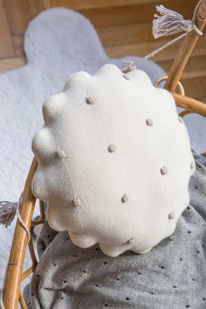 Knitted Cushions Round Biscuit