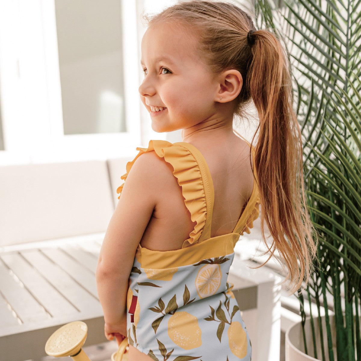 Toucan Ruffle Square Neck Swimsuit