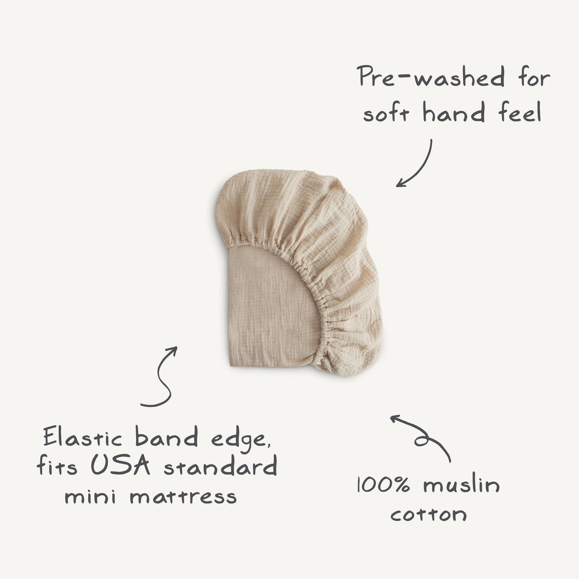 Mini Muslin Crib Sheet - Babies in Bloom