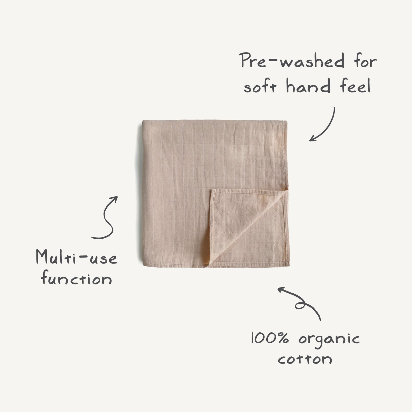 Organic Cotton Muslin Swaddle Blanket - Babies in Bloom