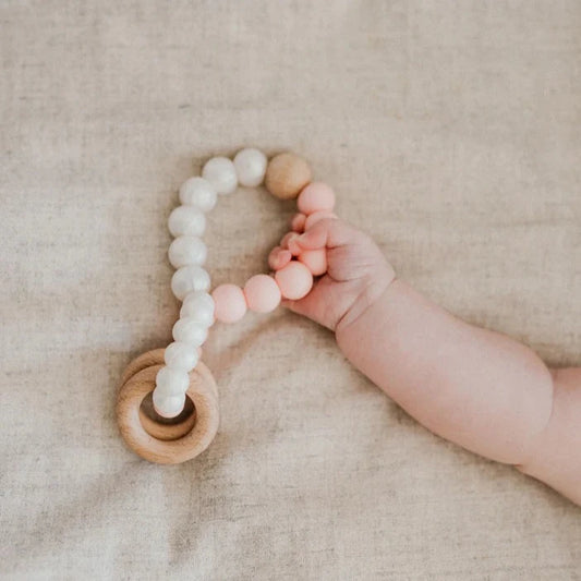 Three Hearts Hudson Teething Rattle