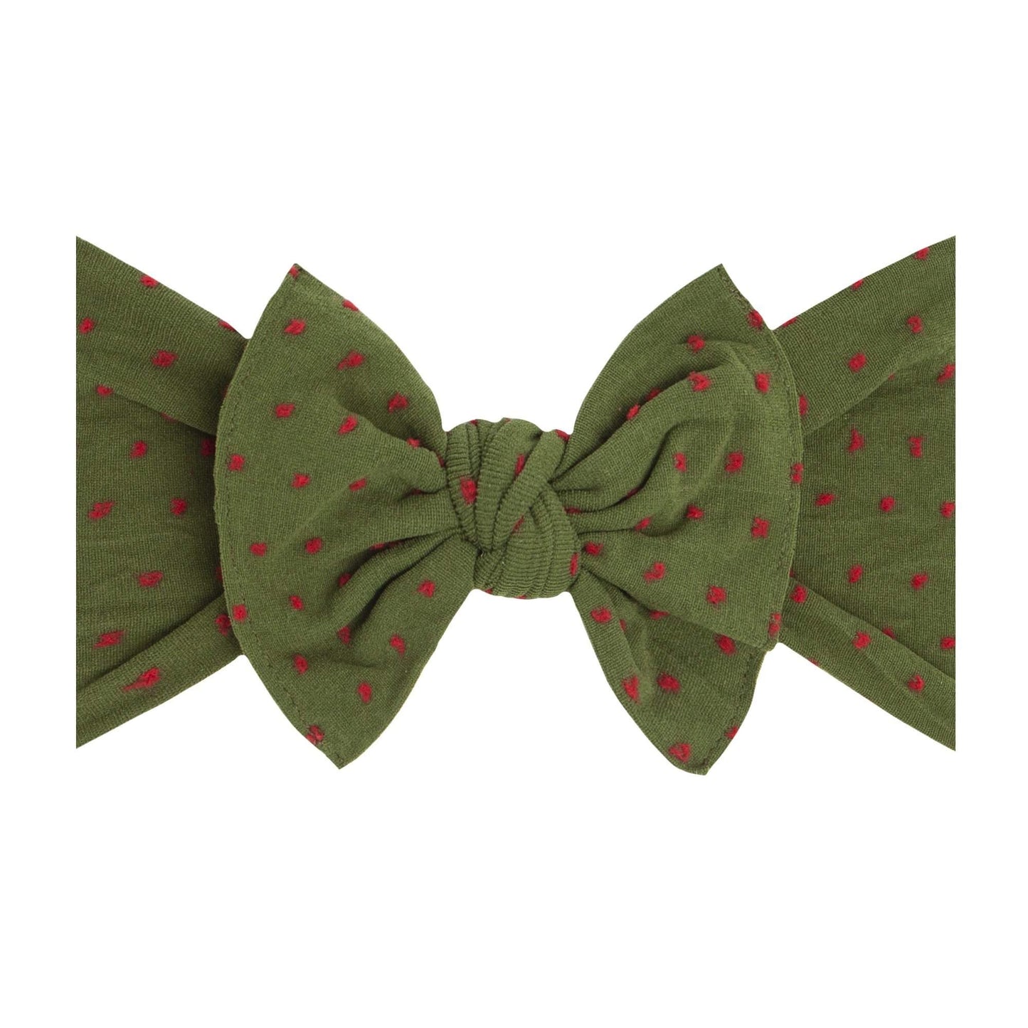 PATTERNED SHABBY KNOT: hunter green / red dot