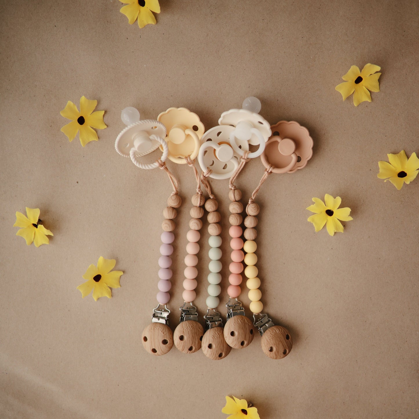 Silicone Pacifier Clip | Eva - Babies in Bloom