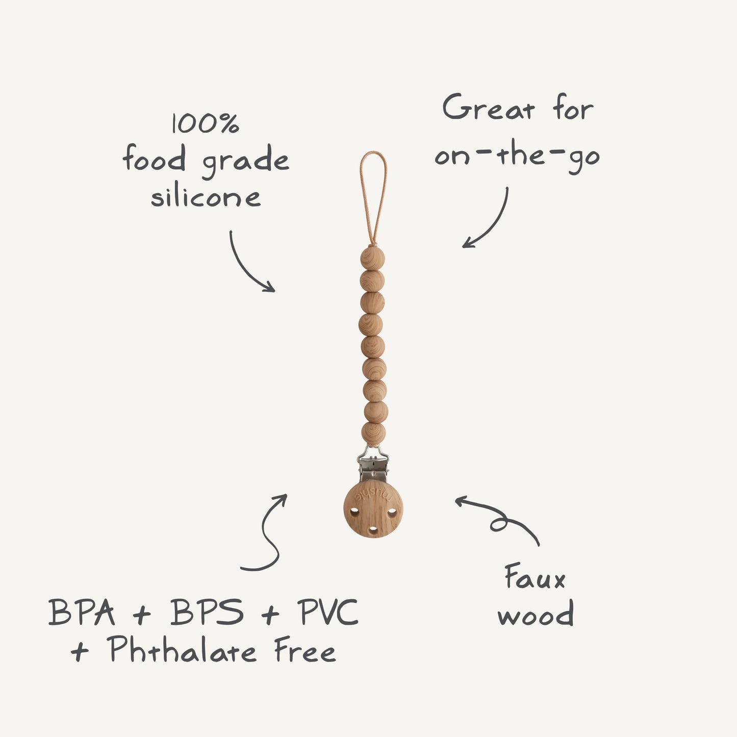 Silicone Pacifier Clip | Hera - Babies in Bloom