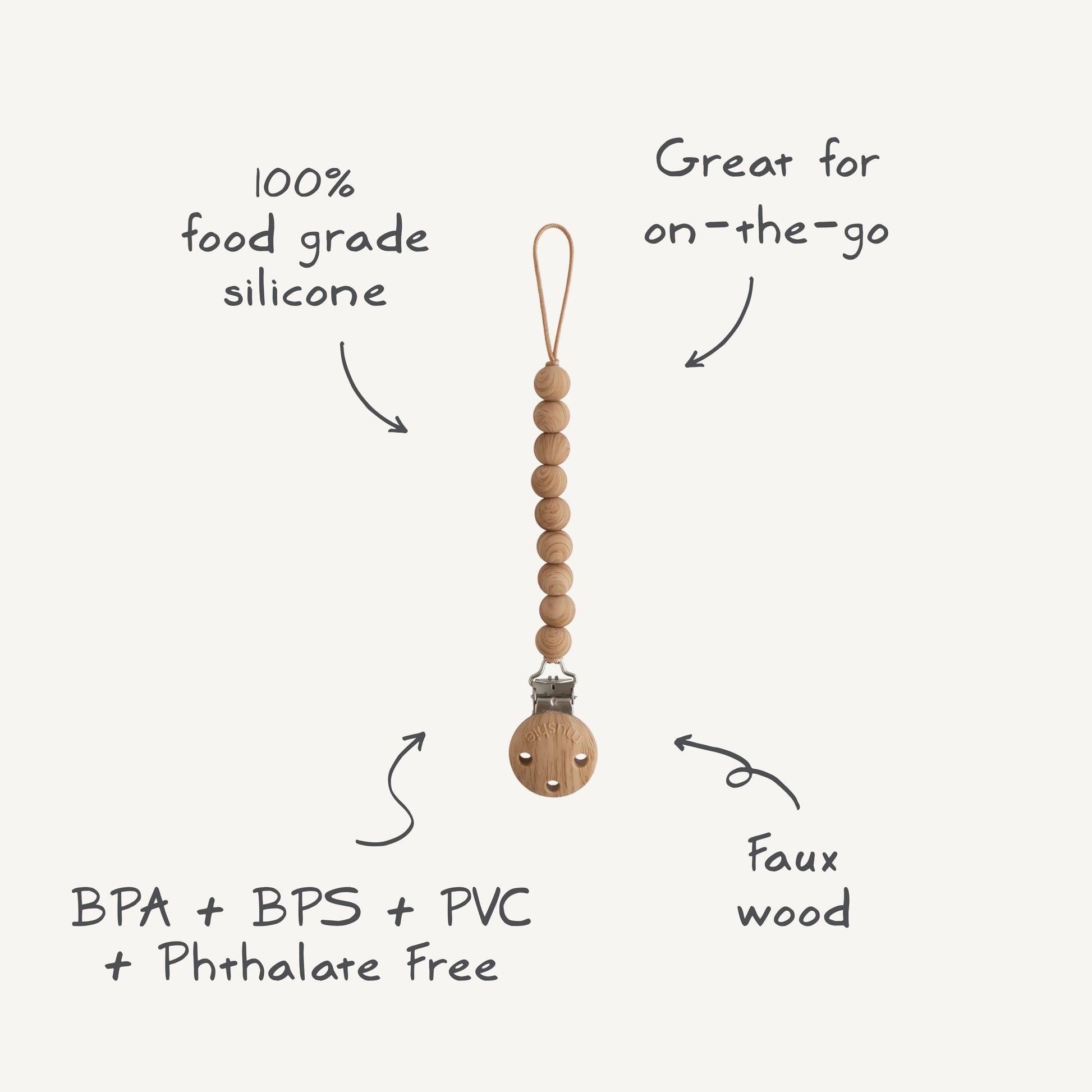 Silicone Pacifier Clip | Hera - Babies in Bloom