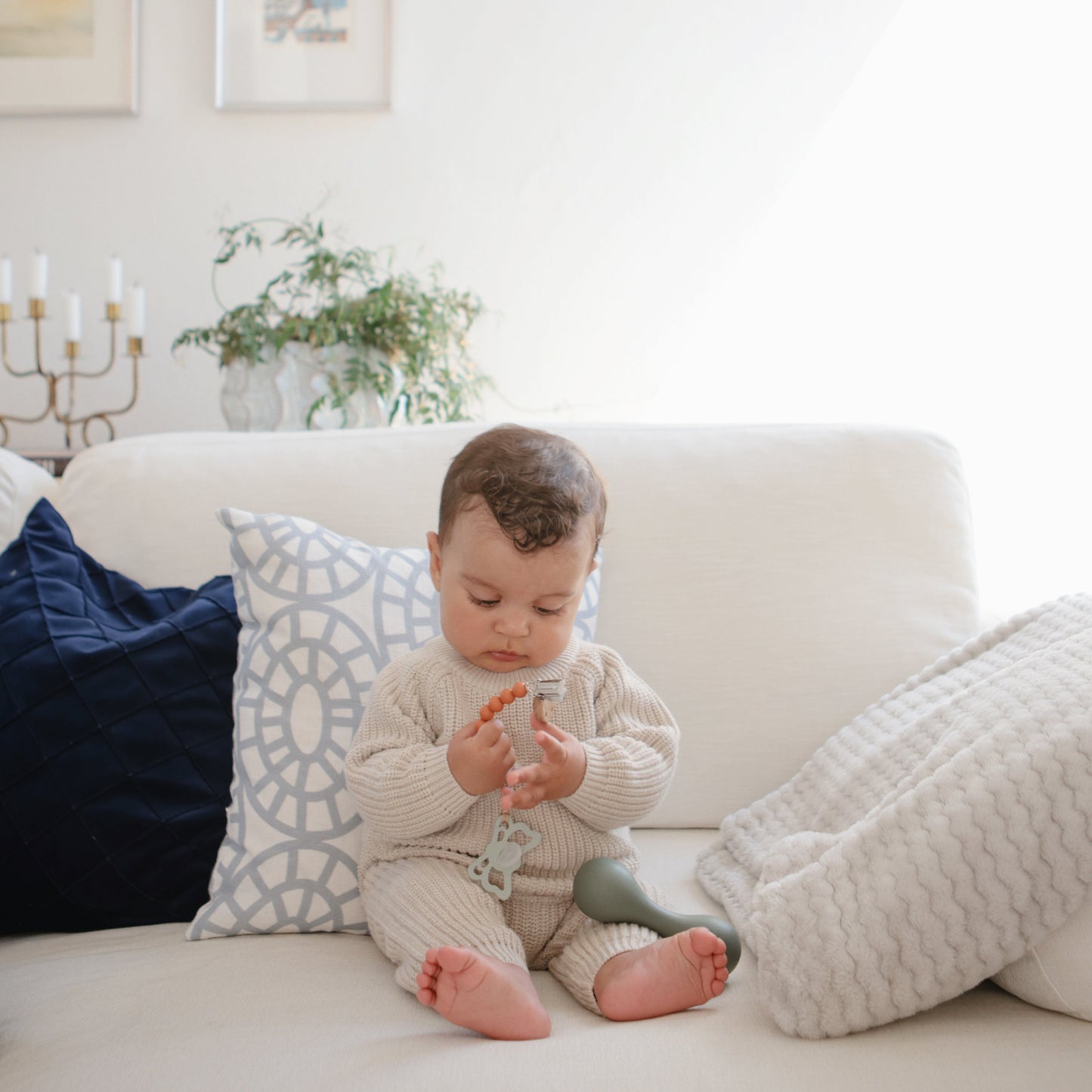 Silicone Pacifier Clip | Eva - Babies in Bloom
