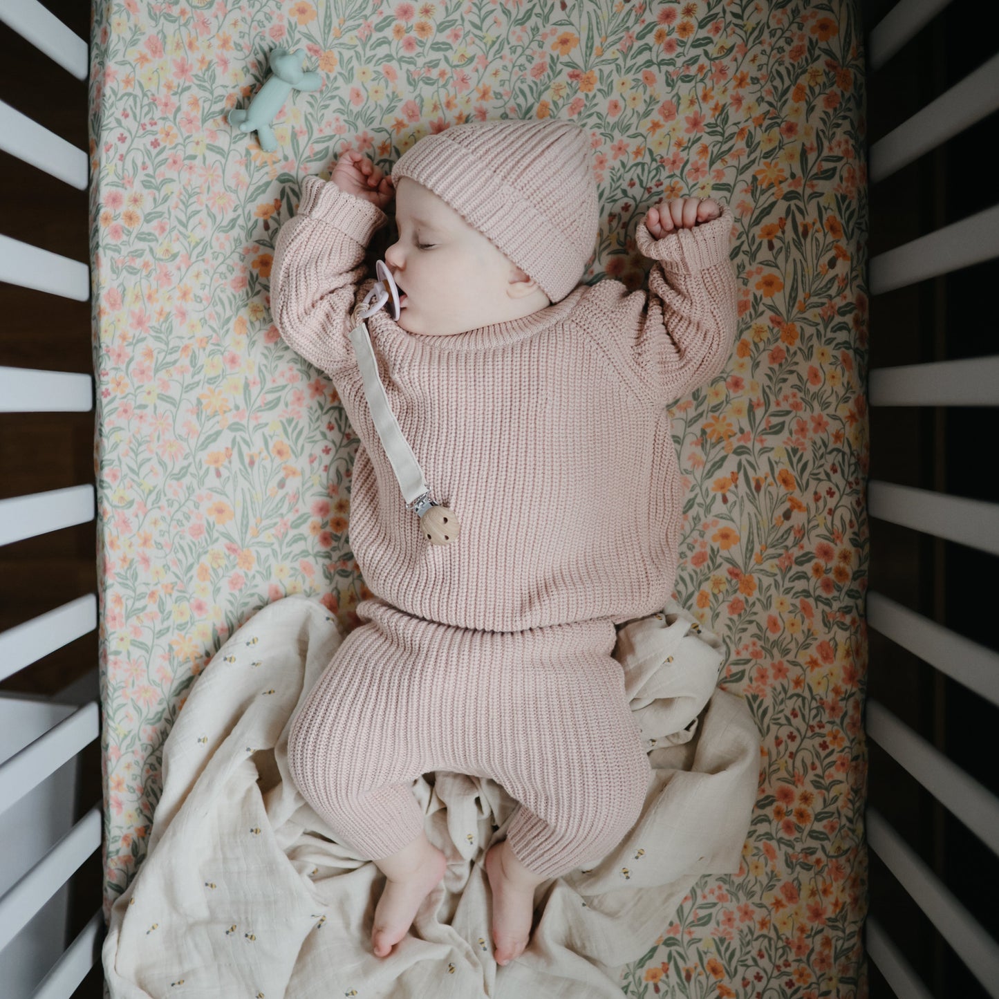 Linen Pacifier Clip 2-Pack - Babies in Bloom