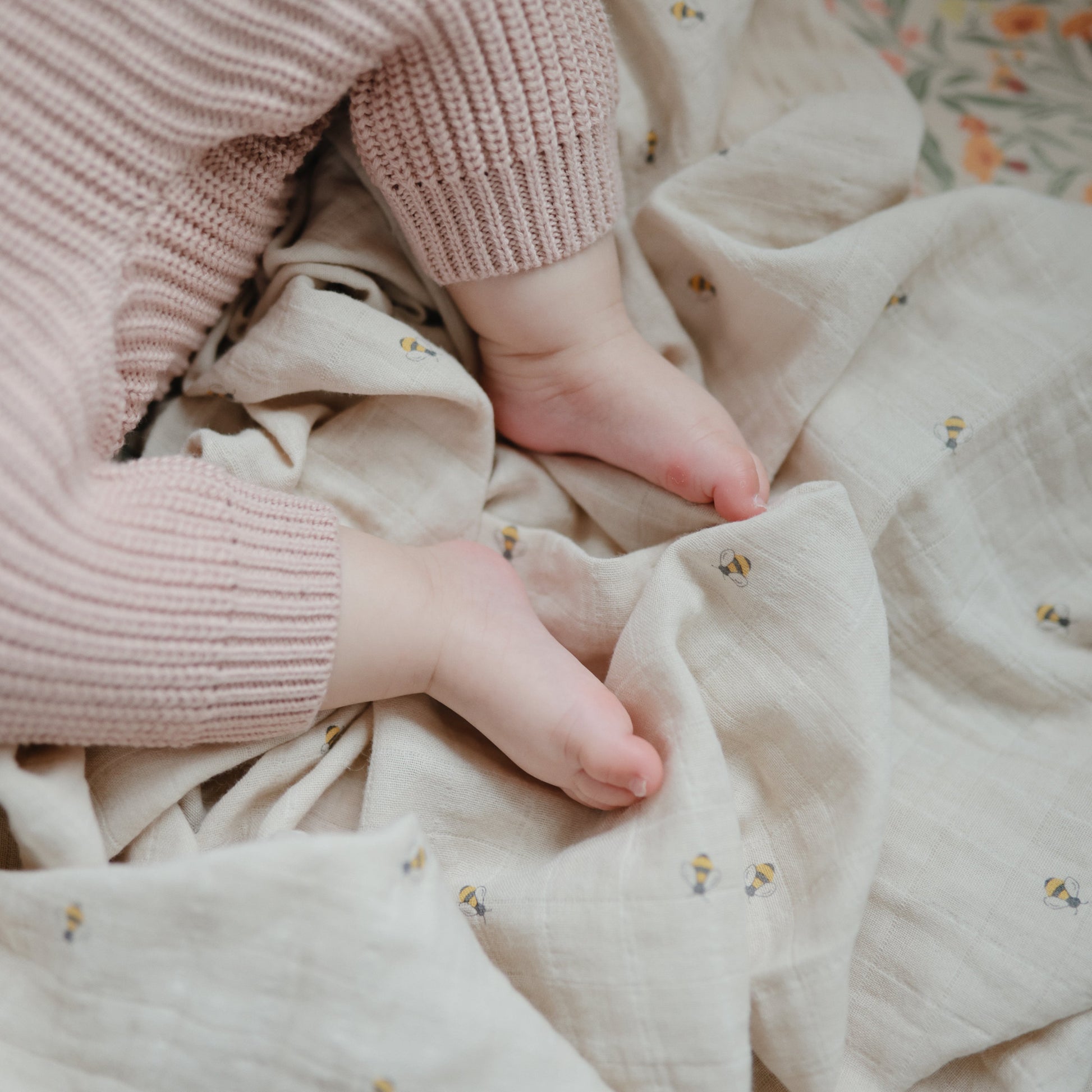 Organic Cotton Muslin Swaddle Blanket - Babies in Bloom
