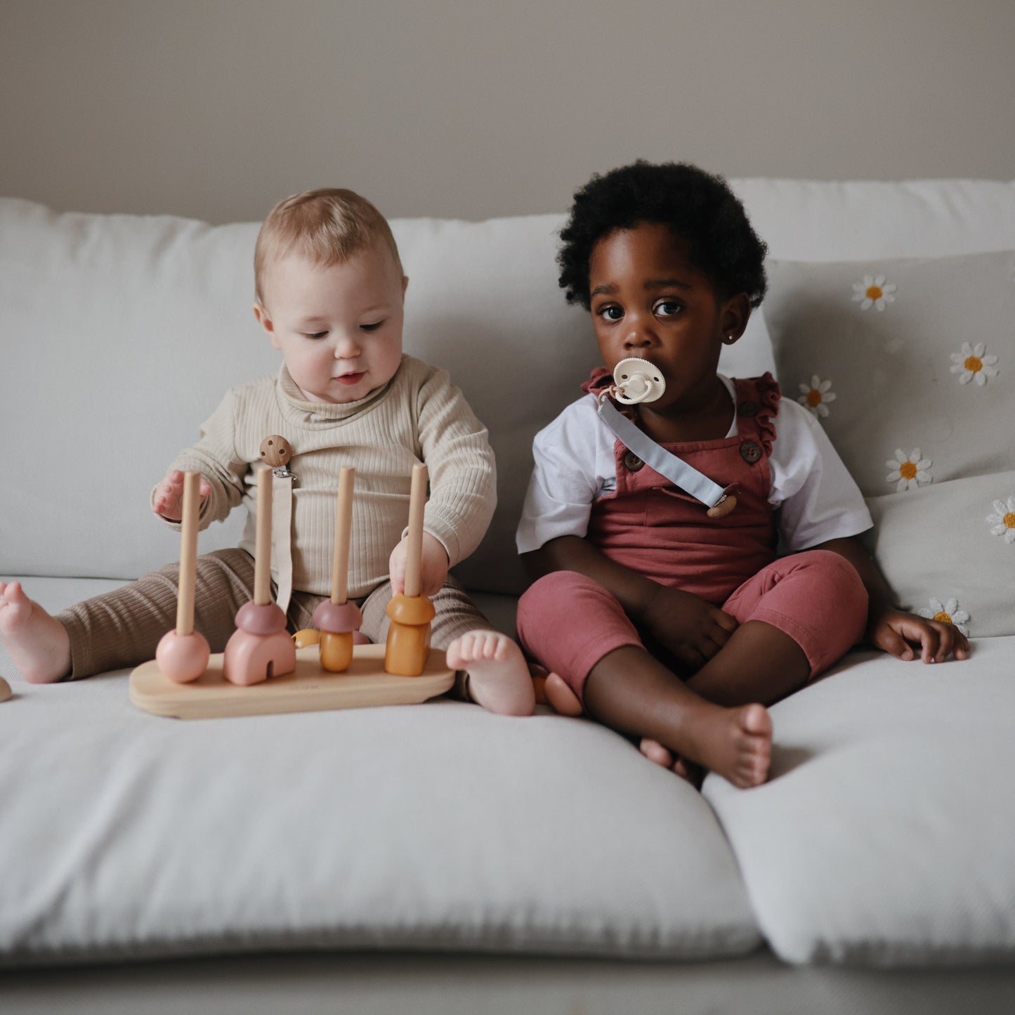 Linen Pacifier Clip 2-Pack - Babies in Bloom