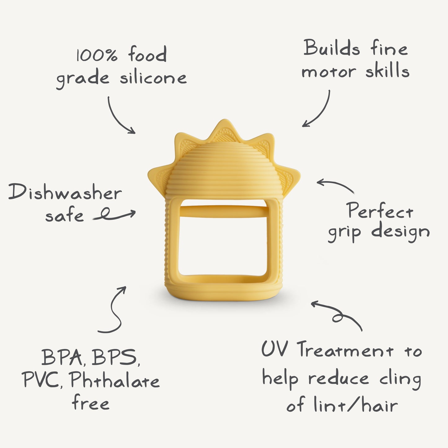 No-Drop Sun Teether (Sunshine) - Babies in Bloom
