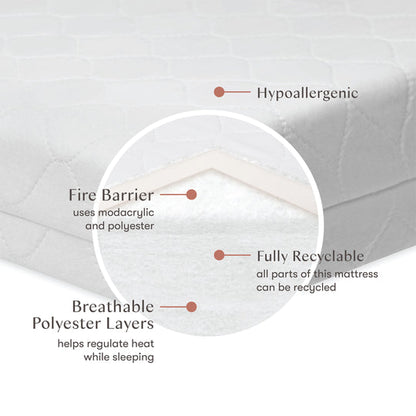 Babyletto Pure Core Non-Toxic Mini Crib Mattress with Hybrid Cover