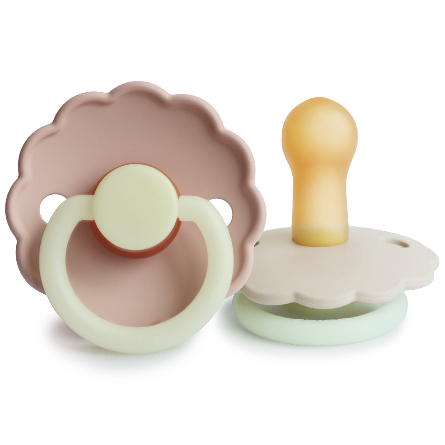 FRIGG Daisy Night Natural Rubber Pacifier 2-Pack - Babies in Bloom