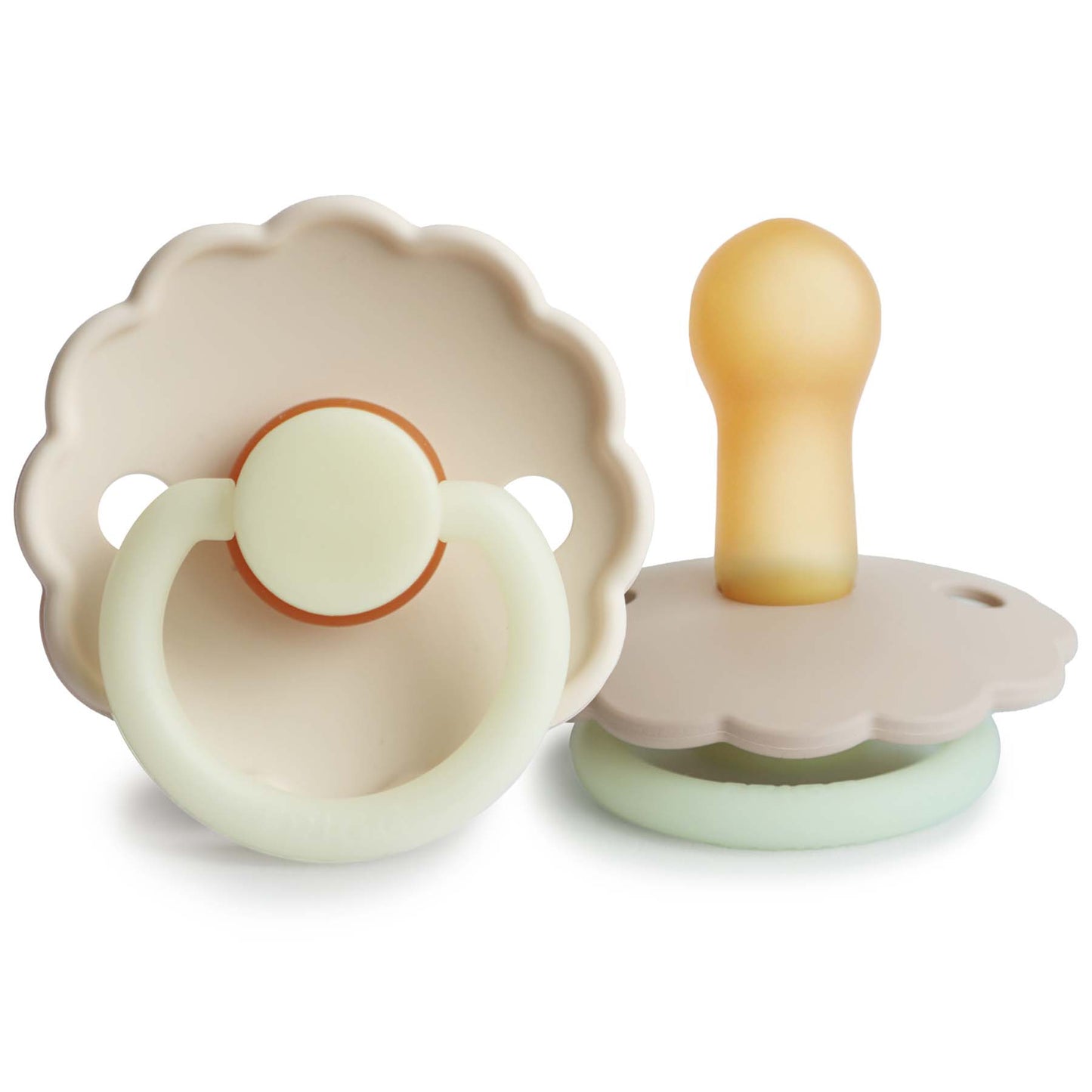 FRIGG Daisy Night Natural Rubber Pacifier 2-Pack - Babies in Bloom