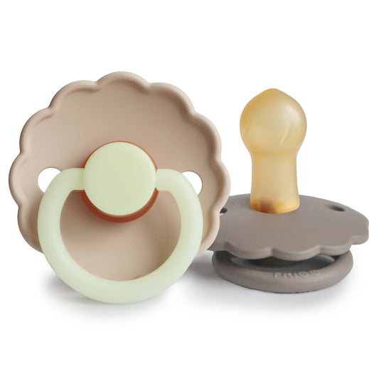 FRIGG Daisy Night Natural Rubber Pacifier 2-Pack - Babies in Bloom