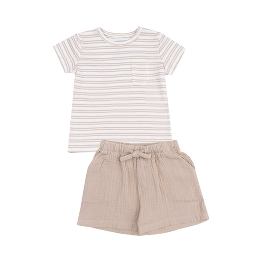 Angel Dear Tee with Pocket + Muslin Short Set