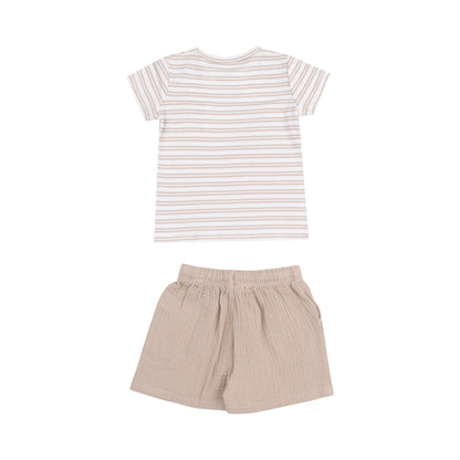 Angel Dear Tee with Pocket + Muslin Short Set