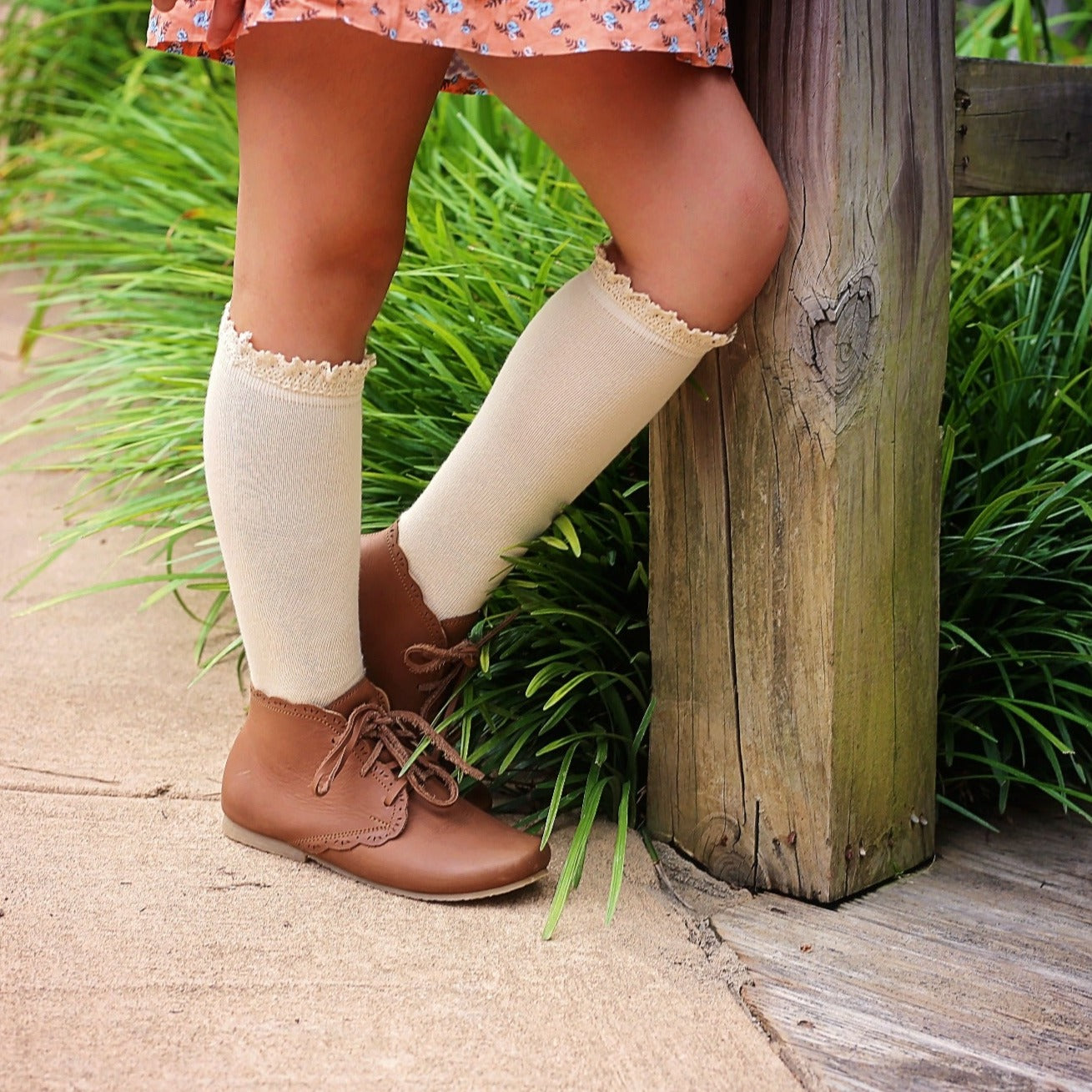 Lace Top Knee High Socks