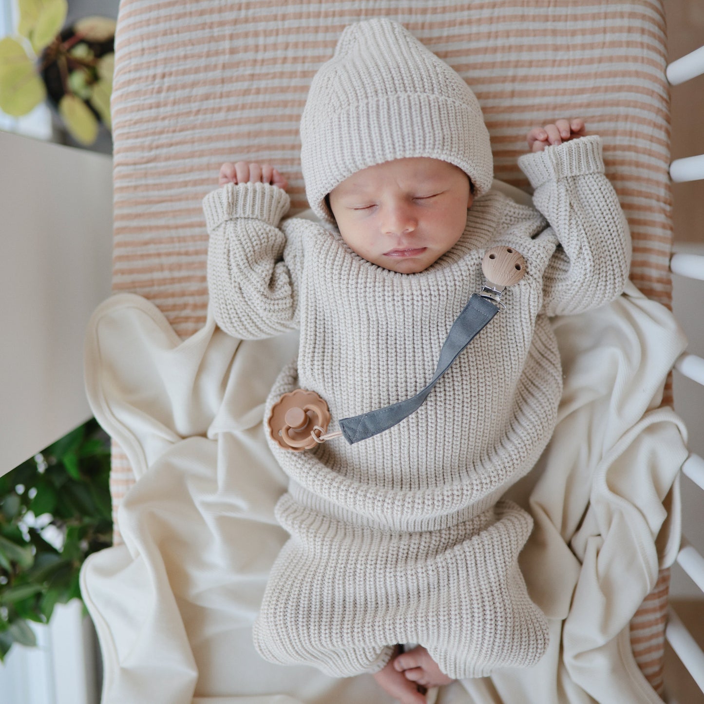 Linen Pacifier Clip 2-Pack - Babies in Bloom