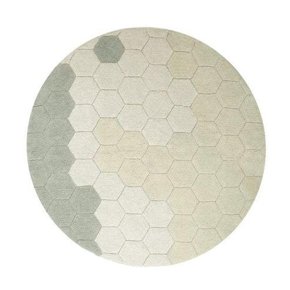 Washable Round Rugs Honeycomb