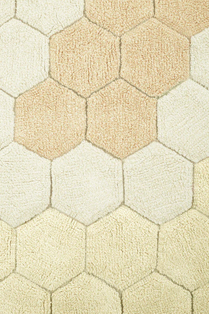 Washable Round Rugs Honeycomb