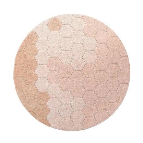 Washable Round Rugs Honeycomb