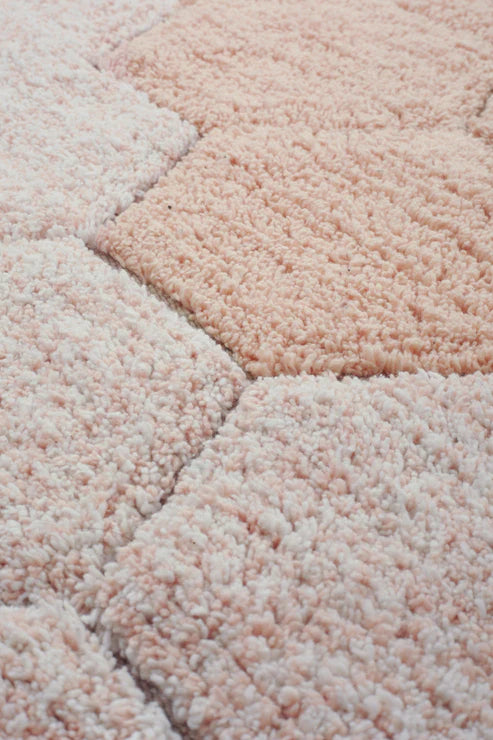 Washable Round Rugs Honeycomb