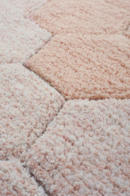 Washable Round Rugs Honeycomb