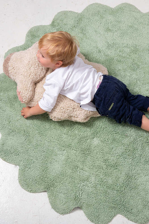 Washable Cotton Rug Puffy Sheep