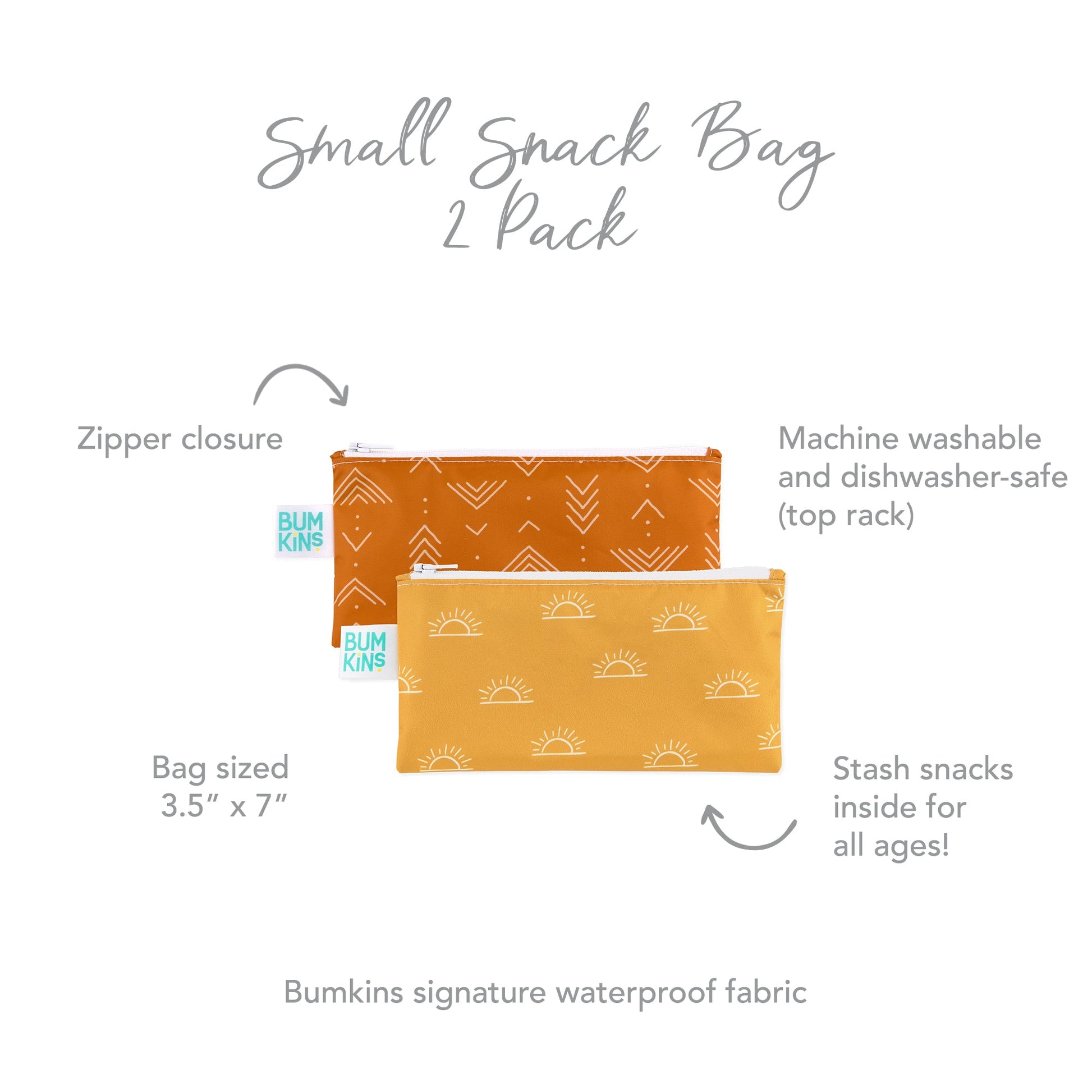 Bumkins Reusable Snack Bag Small 2 pack