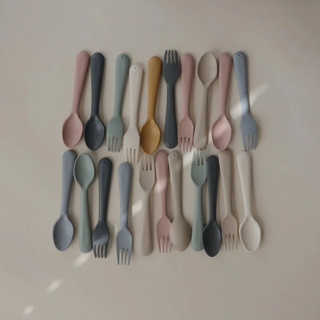 Mushie Dinnerware Fork and Spoon Set