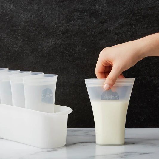 Zip Top Breast Milk Bag Set + Freezer Tray