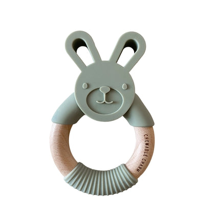 Chewable Charm Bunny Silicone + Wood Teether