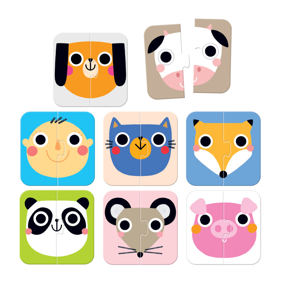 Banana Panda "Faces" On-the-Go Puzzle Halves