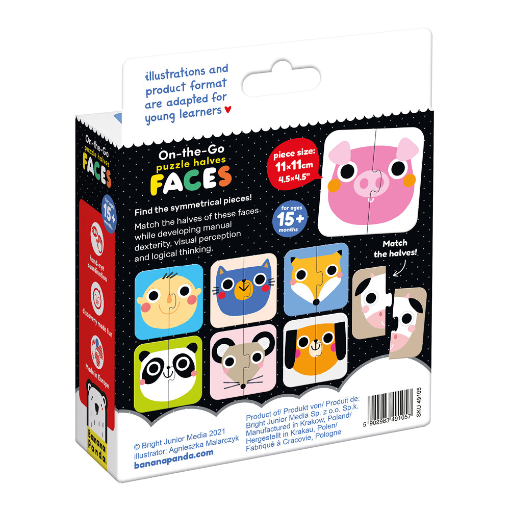 Banana Panda "Faces" On-the-Go Puzzle Halves