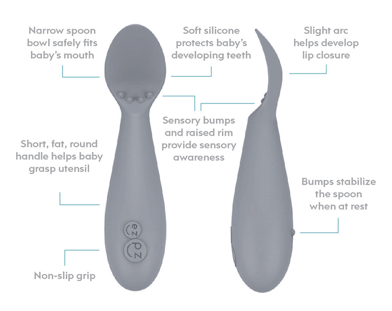 EzPz Silicone Tiny Spoon  Tiny spoons, Baby learning, Ezpz