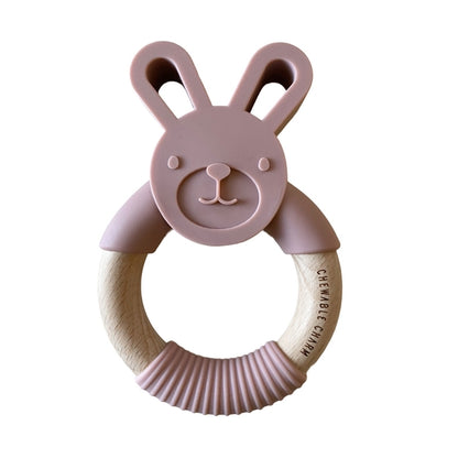 Chewable Charm Bunny Silicone + Wood Teether