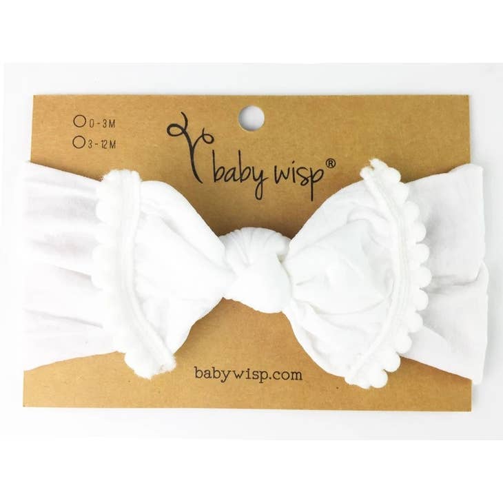 Baby Wisp Mini Trim Pom Pom Bow Headbands