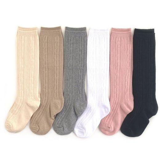 Basics + Neutrals Cable Knit Knee High Sock Bundle