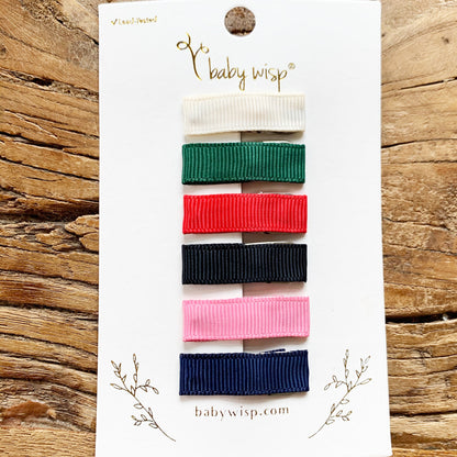 Baby Wisp Snap Ribbon Hair Clip Sets